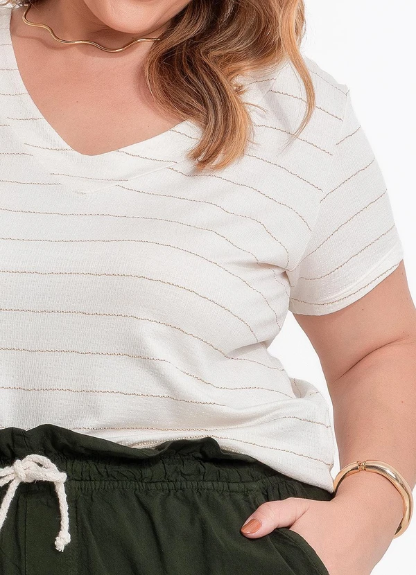 Marguerite - Blusa Off White em Malha de Viscose 9