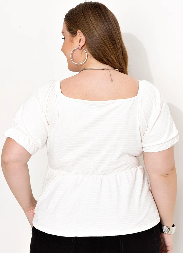 Marguerite - Blusa Off White em Malha Texturizada Poá 4