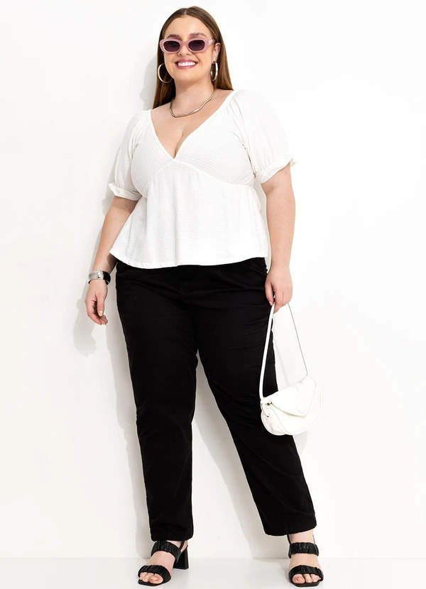 Marguerite - Blusa Off White em Malha Texturizada Poá 3