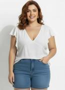 Blusa Off White em Malha Texturizada