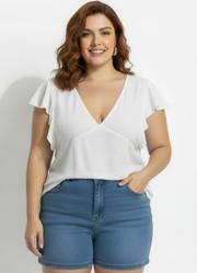 Blusa Off White em Malha Texturizada