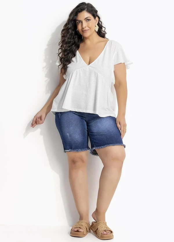 Marguerite - Blusa Off White em Malha Texturizada 6