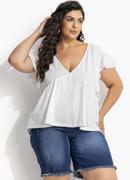 Blusa Off White em Malha Texturizada