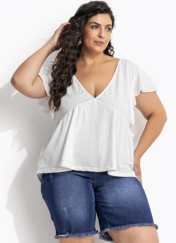 Blusa (Off White) em Malha