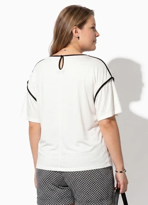 Marguerite - Blusa Off White em Poliviscose - MARGUERITE
