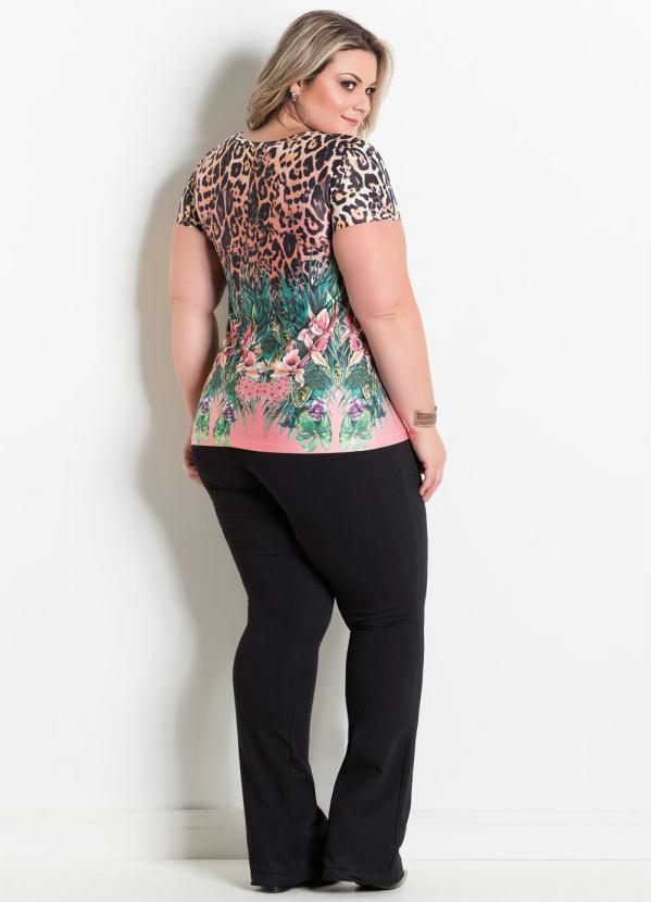 Marguerite - Blusa Onça e Floral com Vazado no Decote 4