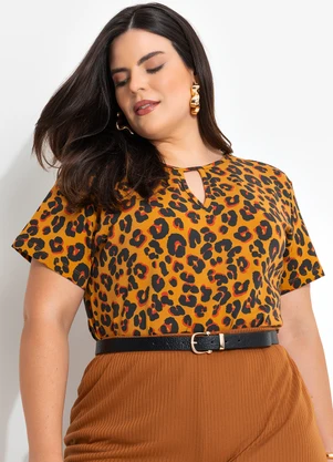 Marguerite - Blusa Onça Moderna em Malha de Viscose - MARGUERITE