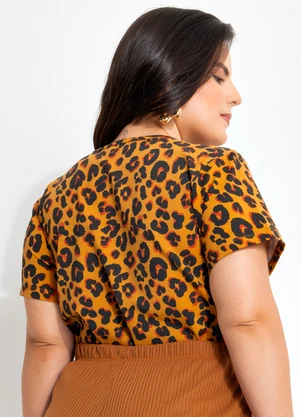 Marguerite - Blusa Onça Moderna em Malha de Viscose - MARGUERITE