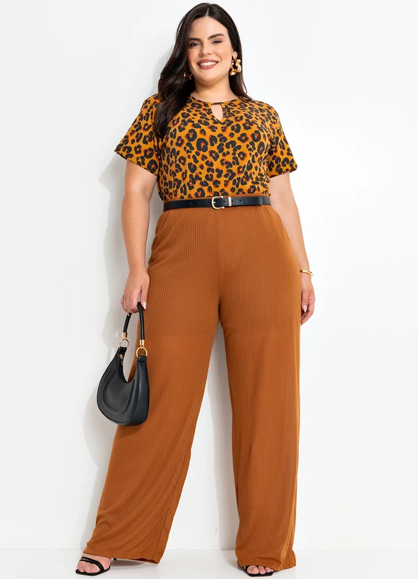 Marguerite - Blusa Onça Moderna em Malha de Viscose 3