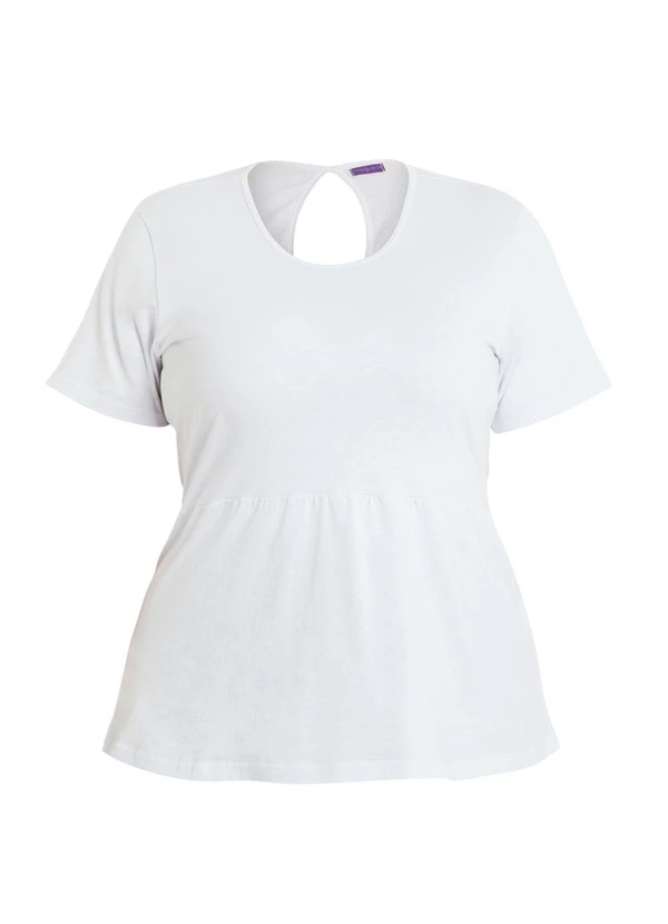 Marguerite - Blusa Peplum Branca Detalhe Gota Plus Size 6