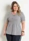 Marguerite - Blusa Peplum Cinza Detalhe Gota  Plus Size - variação: Cinza