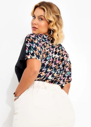 Marguerite - Blusa Pied de Poule em Malha Fria - MARGUERITE