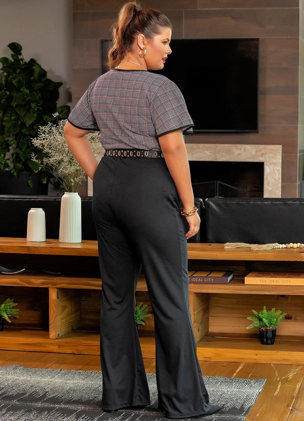 Marguerite - Blusa Pied Poule em Malha de Poliéster. 1