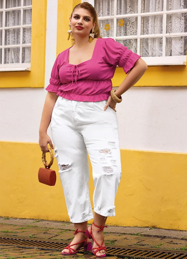 Marguerite - Blusa Pink em Canelado 2
