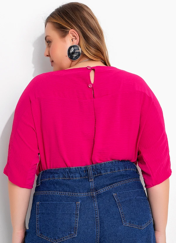 Marguerite - Blusa Pink em Crepe Plano 2