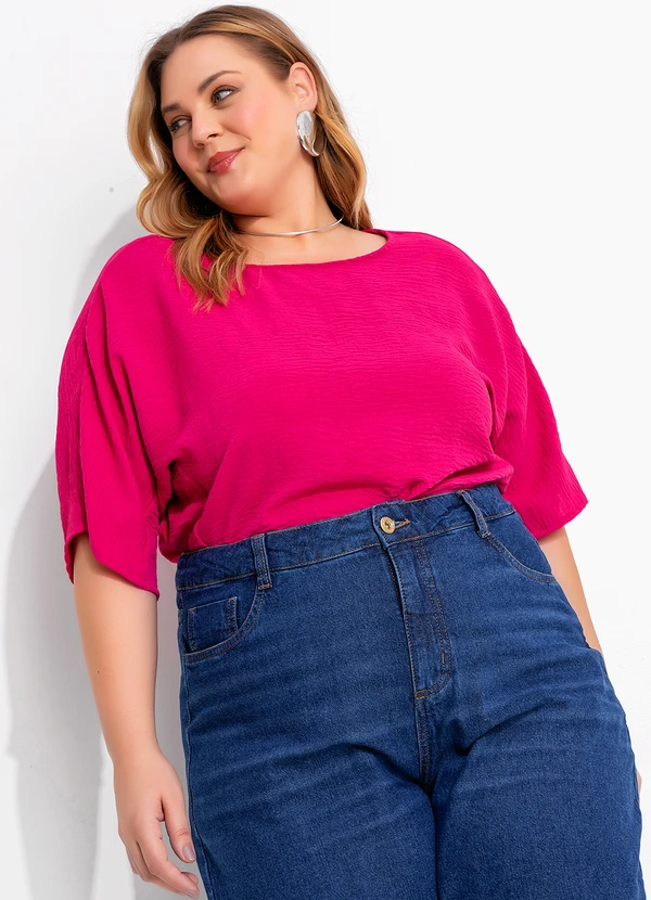 Marguerite - Blusa Pink em Crepe Plano 5