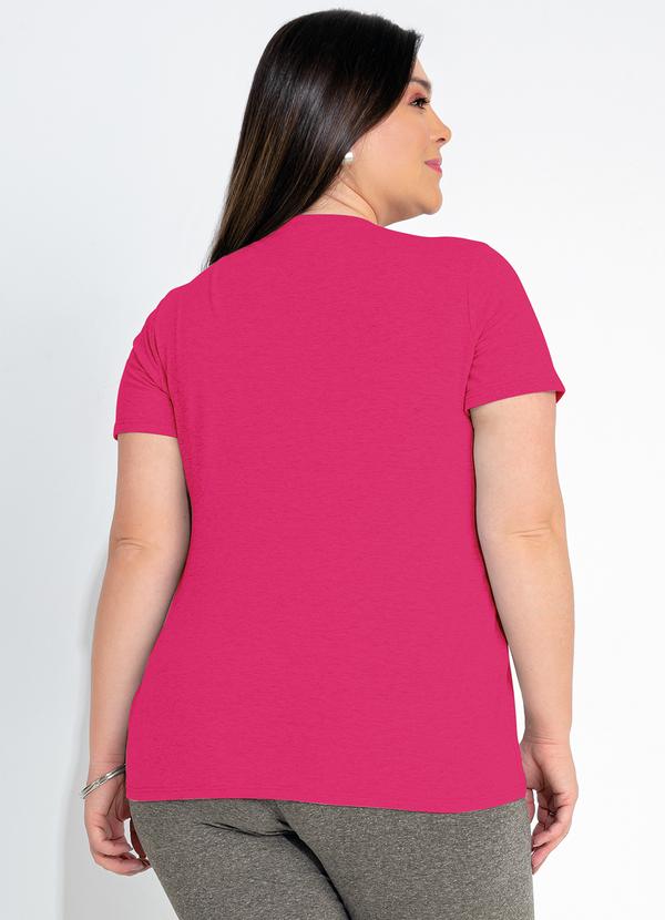 Basicamente - Blusa Pink Plus Size Manga Curta 2