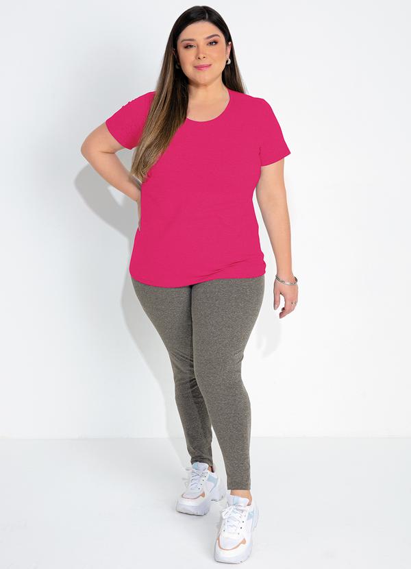 Basicamente - Blusa Pink Plus Size Manga Curta 3