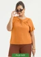 Cativa - Blusa Plus Size Bata em Viscose Branco  - variação: Laranja Escuro
