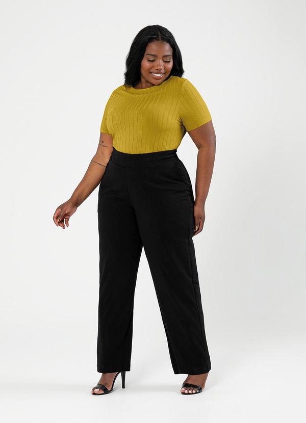 Cativa - Blusa Plus Size Canelada Amarelo Escuro 3