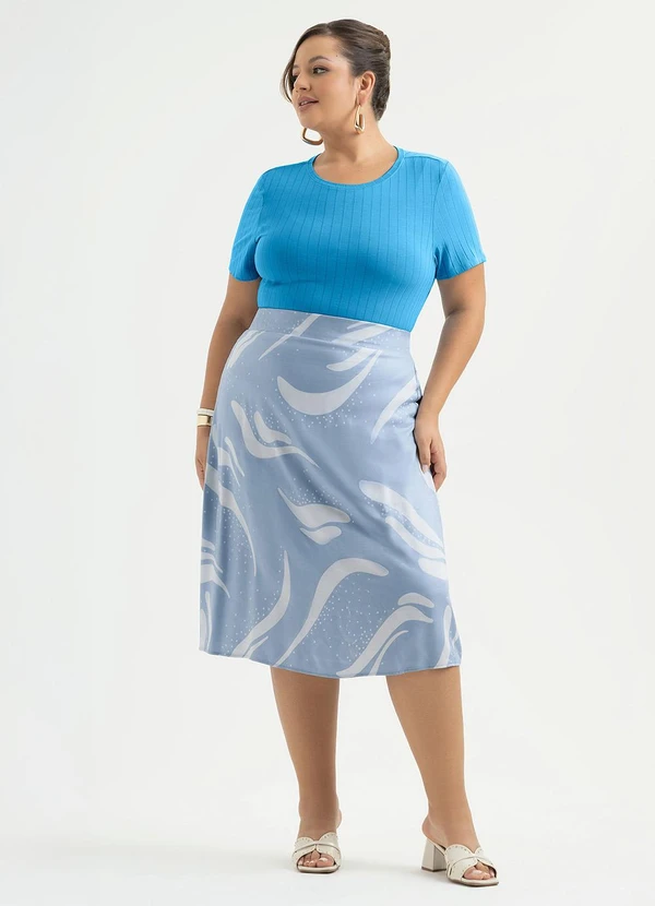 Cativa - Blusa Plus Size Canelada Azul 3