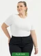 Cativa - Blusa Plus Size Canelada Branco  - variação: Branco