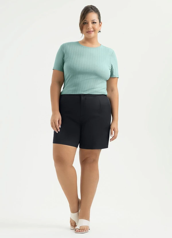 Cativa - Blusa Plus Size Canelada Verde Claro 3