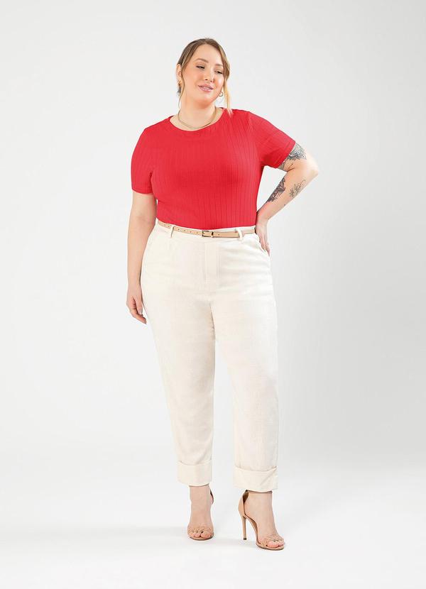 Cativa - Blusa Plus Size Canelada Vermelho 3