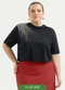 Cativa - Blusa Plus Size Cropped em Algodão Preto - variação: Preto
