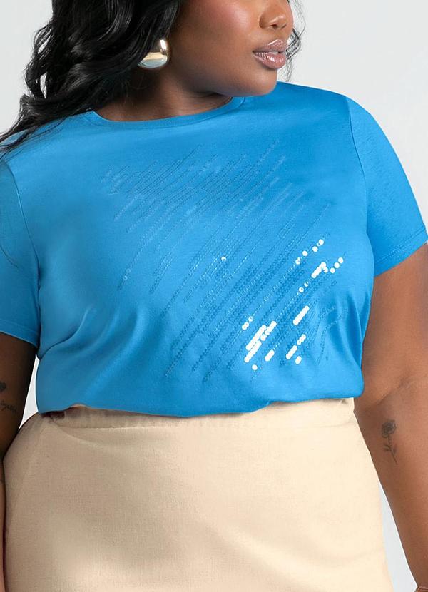 Cativa - Blusa Plus Size em Algodão Azul 3