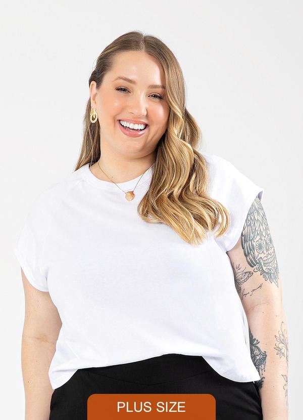 Cativa - Blusa Plus Size em Algodão Branco