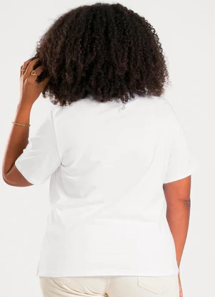 Cativa - Blusa Plus Size em Algodão Branco - CATIVA