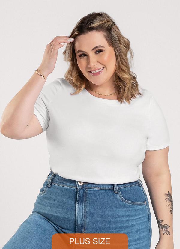 Cativa - Blusa Plus Size em Algodão Branco