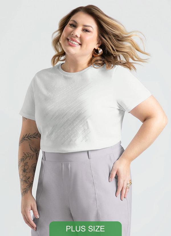Cativa - Blusa Plus Size em Algodão Branco