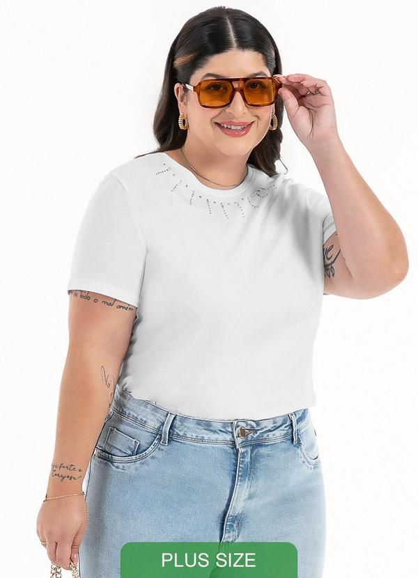 Habana - Blusa Plus Size em Algodão Branco 2