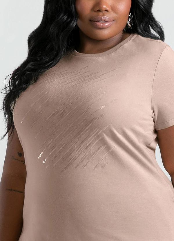 Cativa - Blusa Plus Size em Algodão Marrom Claro 3