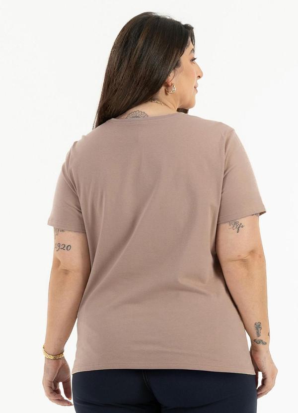 Habana - Blusa Plus Size em Algodão Marrom Claro 1