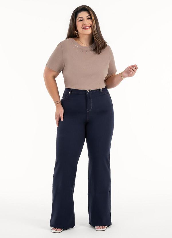 Habana - Blusa Plus Size em Algodão Marrom Claro 3