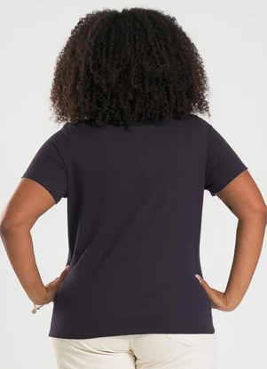 Cativa - Blusa Plus Size em Algodão Preto - CATIVA
