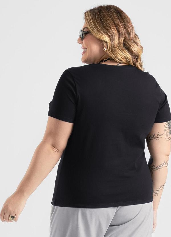 Cativa - Blusa Plus Size em Algodão Preto 2