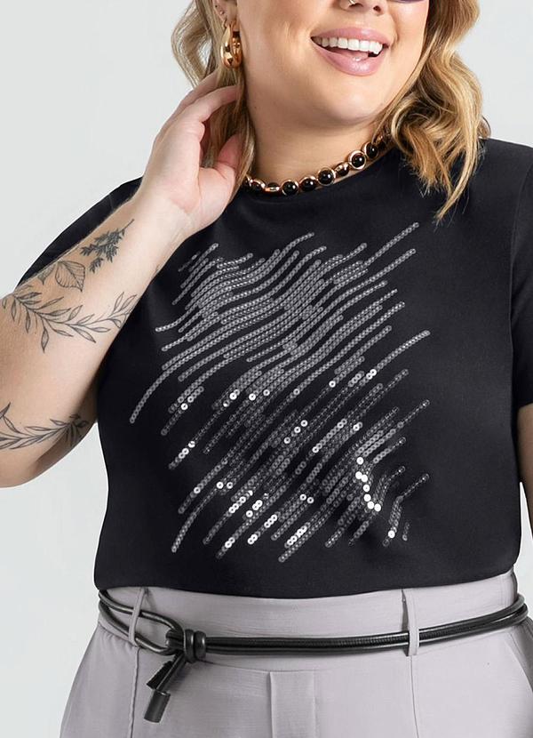 Cativa - Blusa Plus Size em Algodão Preto 3