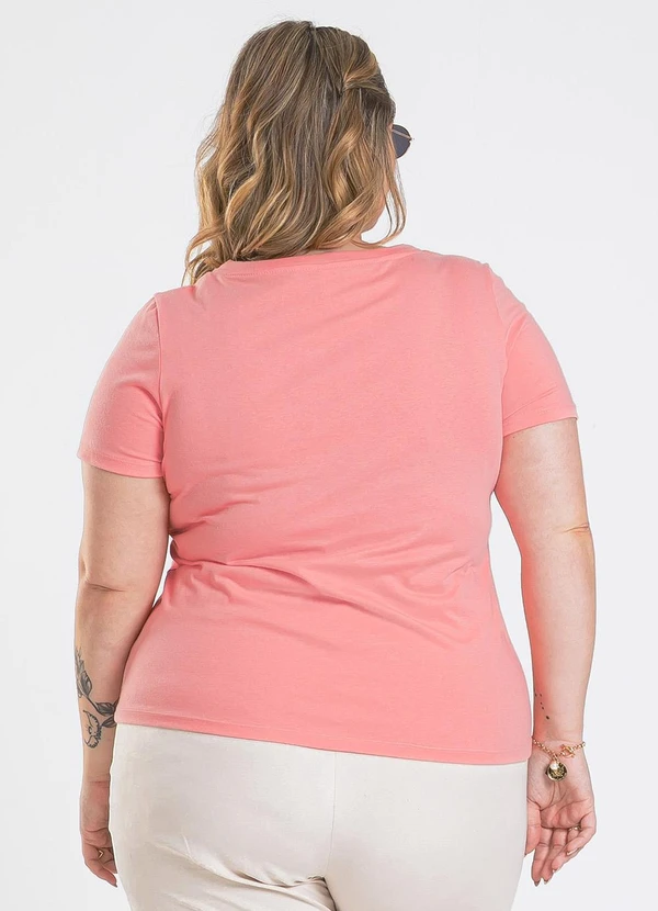 Cativa - Blusa Plus Size em Algodão Rosa Claro 2