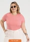Cativa - Blusa Plus Size em Algodão Branco - variação: Rosa Claro