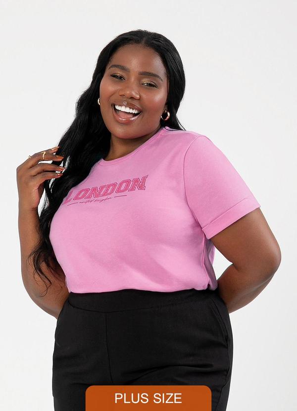 Cativa - Blusa Plus Size em Algodão Rosa