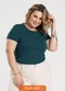 Cativa - Blusa Plus Size em Algodão Branco - variação: Verde Escuro