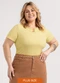 Habana - Blusa Plus Size em Canelado Amarelo - variação: Amarelo