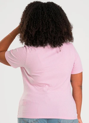Cativa - Blusa Plus Size em Canelado Lilás - CATIVA