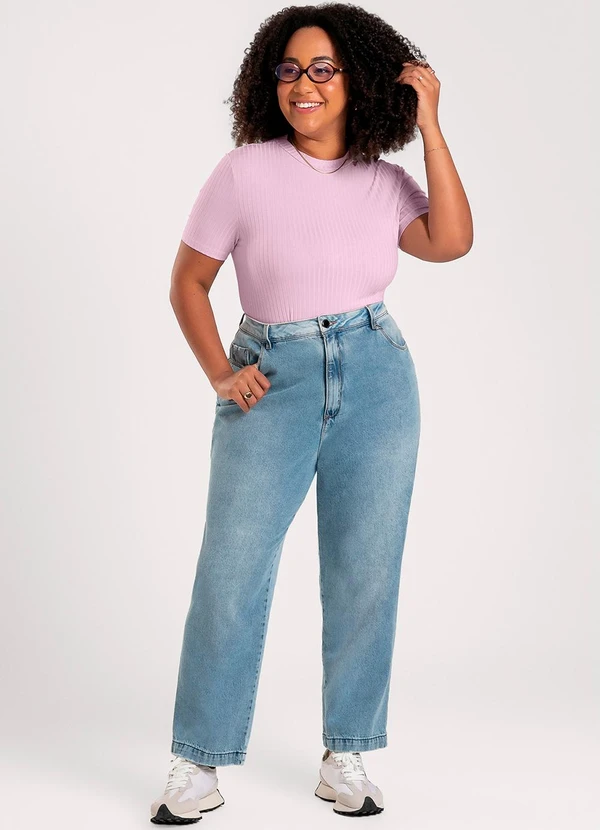 Cativa - Blusa Plus Size em Canelado Lilás 3