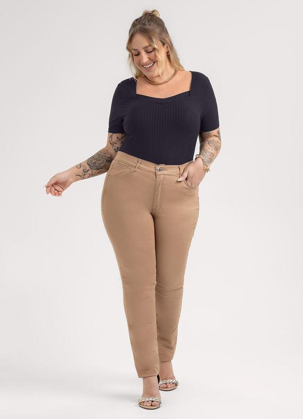 Habana - Blusa Plus Size em Canelado  Preto 3