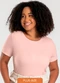 Cativa - Blusa Plus Size em Canelado Amarelo - variação: Rosa Claro